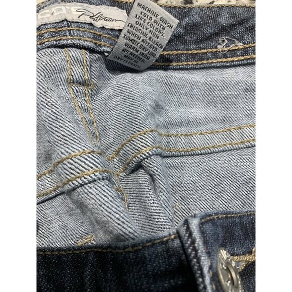 Chicos Jeans Size 1.5 (10) Women's Platinum Quartz Straight Blue Stretch - Picture 6 of 7